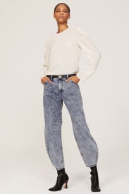 Crinkle Long Sleeve Top by Tibi