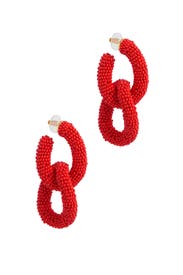Poppy Beaded Link Earrings by Oscar de la Renta