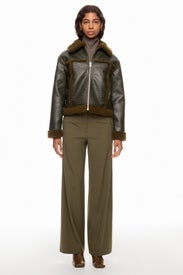 Faux Leather And Sherpa Jacket by Peter Som x RTR