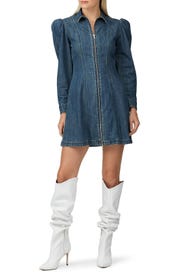 Zip Front Denim Dress by ALEXACHUNG
