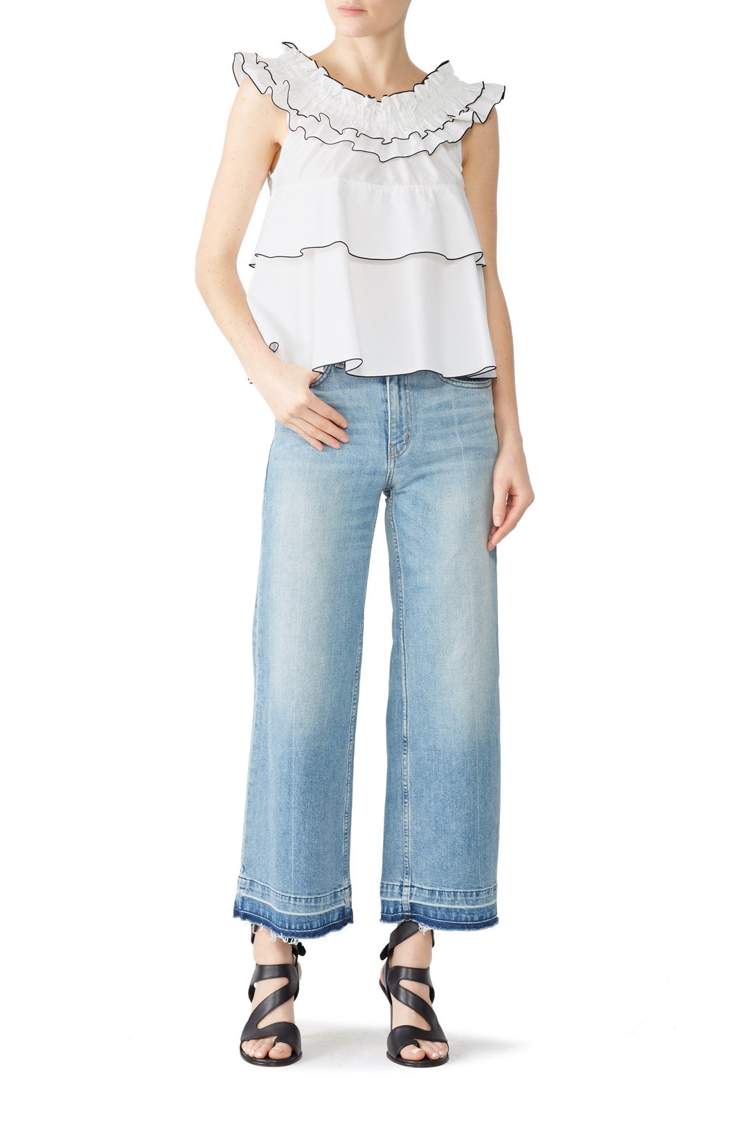 Smocked Off The Shoulder Top by Derek Lam 10 Crosby 0