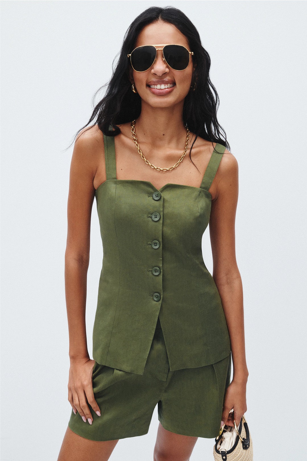 Button Front Tank by Derek Lam 10 Crosby x RTR 0