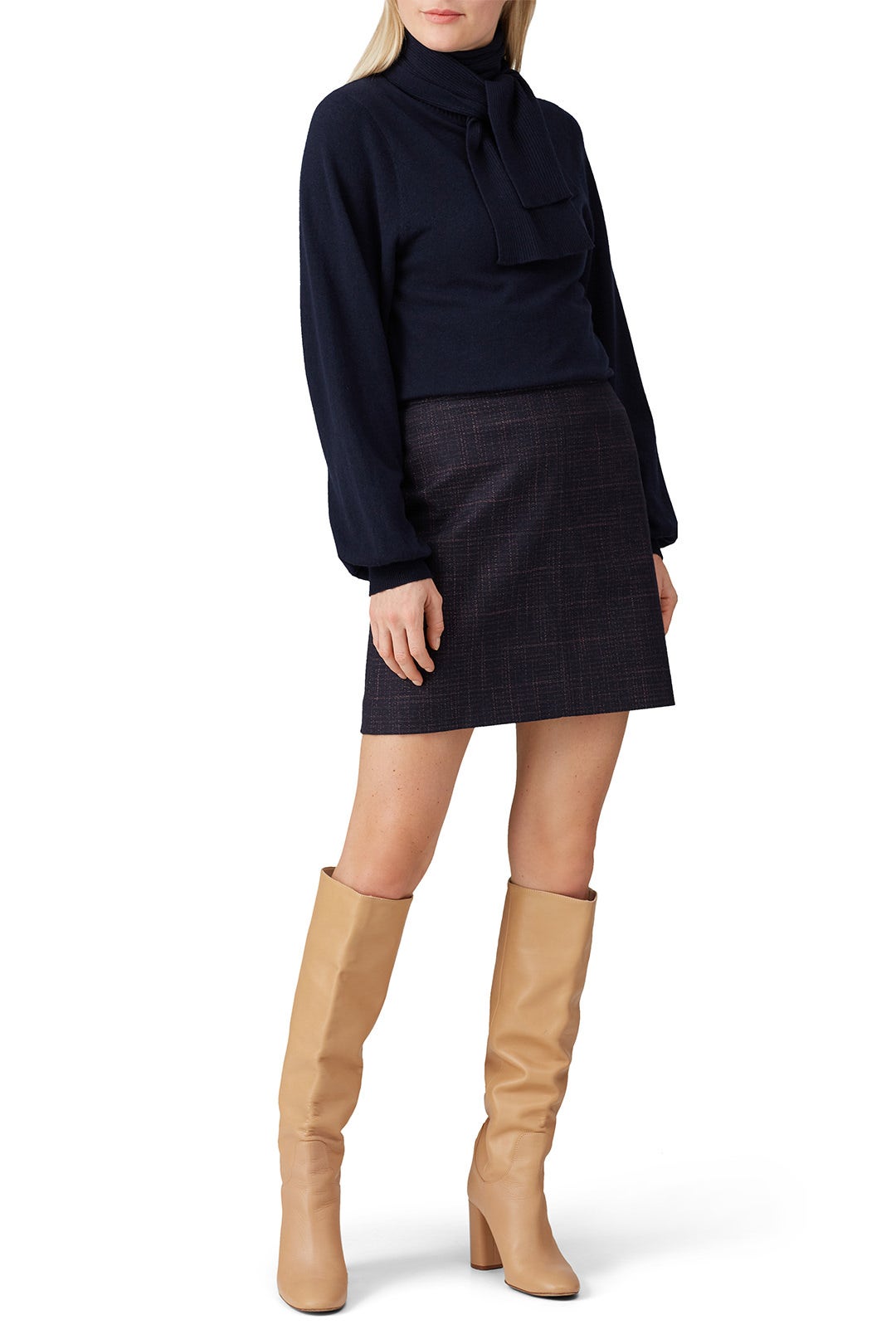 Ink Navy Plaid Skirt by See by Chloé 0
