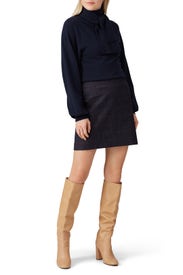 Ink Navy Plaid Skirt by See by Chloé