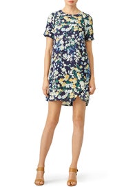 Blue Floral Throw Shift Dress by Slate & Willow