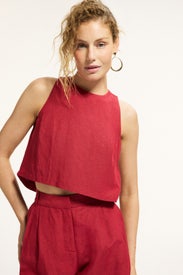 Birdie Linen Shell Top by French Connection