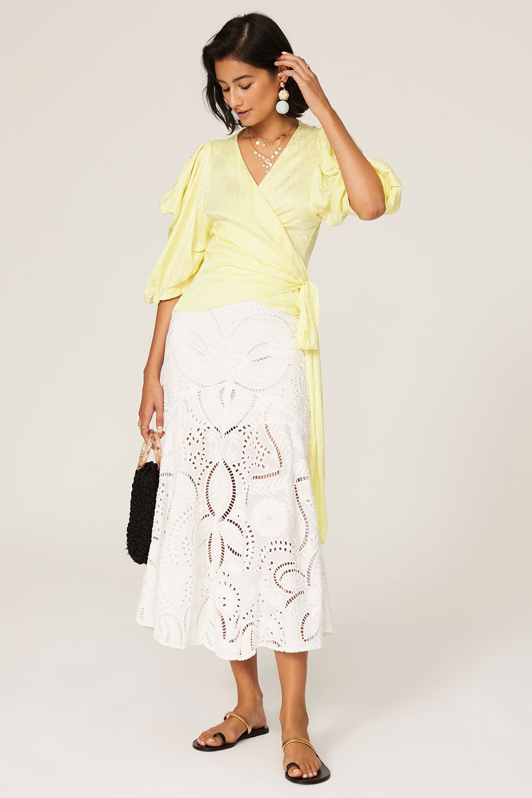 Puff Sleeve Wrap Top by krisa 0