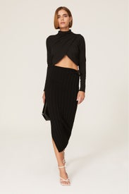 Black Cross Front Sweater by Louna