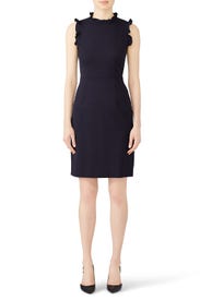 Navy Spring Ruffle Dress by Rebecca Taylor NYC