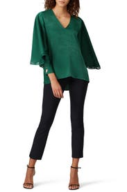 Green Satin Blouse by Sachin & Babi