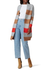 Multi Stripe Long Cardi Sweater by sita murt