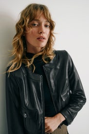 Vegan Leather Patch Pocket Jacket by Laundry by Shelli Segal