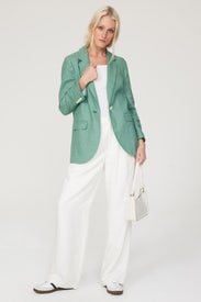 Green Linen Larsen Blazer by Madewell