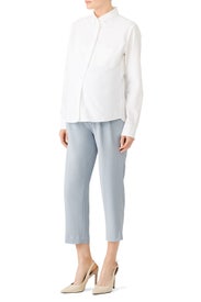 Blue Pleated Maternity Pants by Slate & Willow