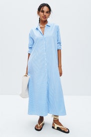 Blue Striped Boden Dress by XíRENA