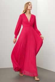 Fuchsia Pleated Gown by Badgley Mischka