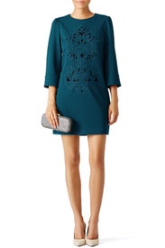 Emerald Embroidered Shift by CYNTHIA STEFFE