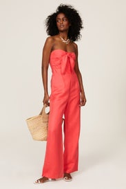 Red Strapless Jumpsuit by Derek Lam 10 Crosby x RTR