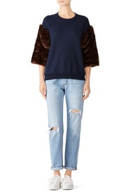 Faux Fur Sleeve Sweatshirt by Harvey Faircloth