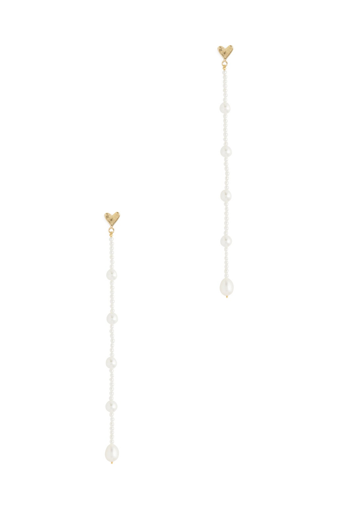 Heart Pearl Drop Earrings by Luiny 1