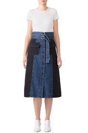Denim Two Tone Skirt by Sea New York