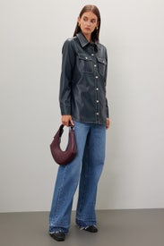 Faux Leather Shacket by Slate & Willow