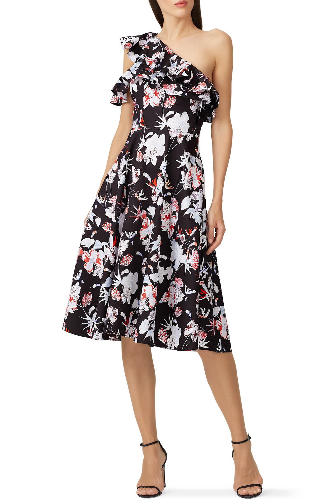 Floral Print One Sleeve Day Dress by Jason Wu Collection