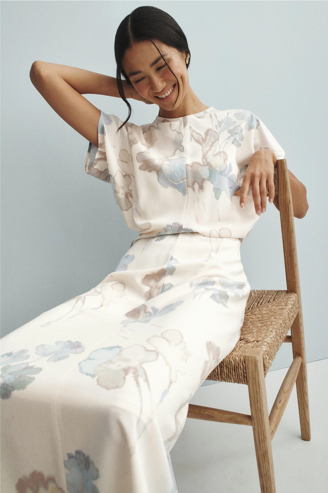 Floral Printed Midi Dress by Luxely 0