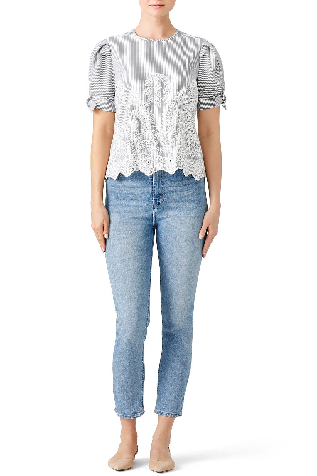 Eyelet Juniper Top by Saylor 0