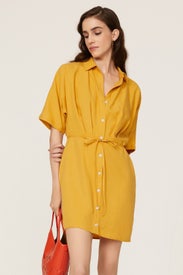 Yellow Tie Waist Shirtdress by Thakoon x RTR