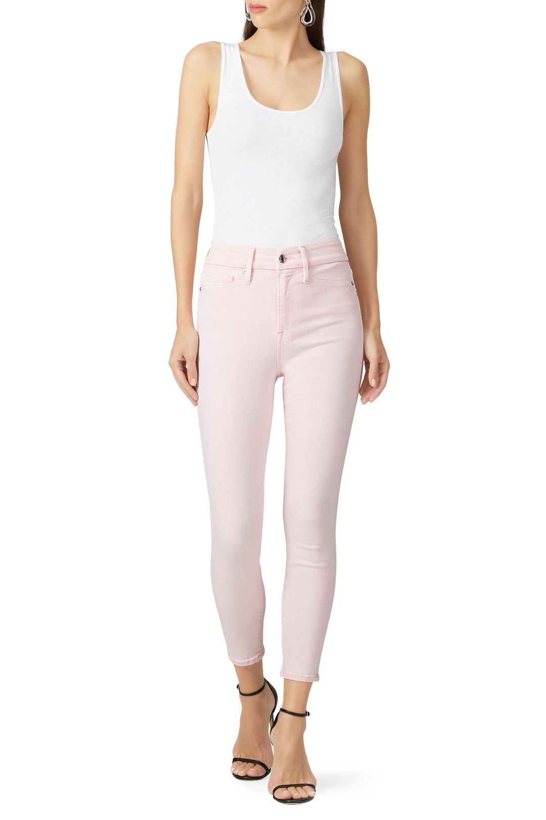 Good Waist Crop Pink Jeans by GOOD AMERICAN 0