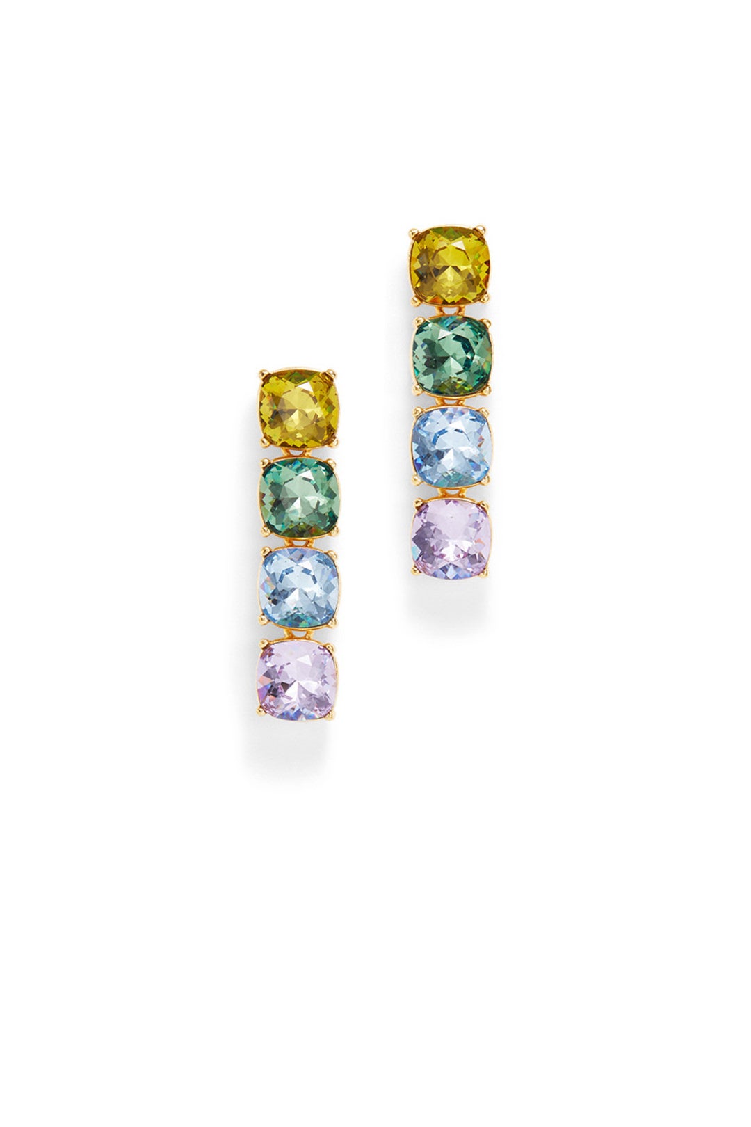 Pastel Crystal Drop Earrings by Kenneth Jay Lane