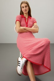 Red Polo Midi Dress by Maje