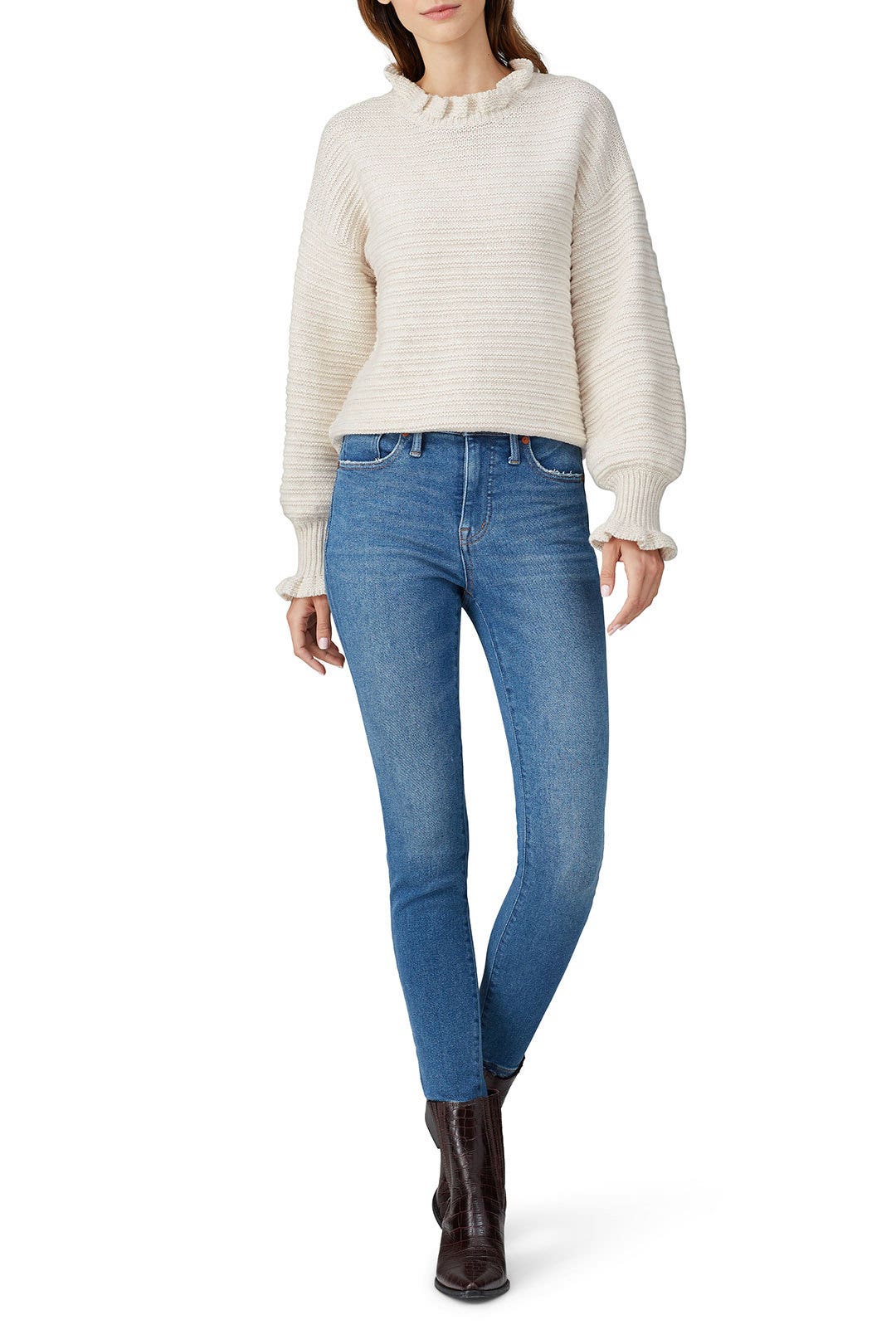 Ruffle Mockneck Stich Pullover by Madewell 0