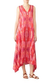 Abstract V-Neck Dress by N Natori