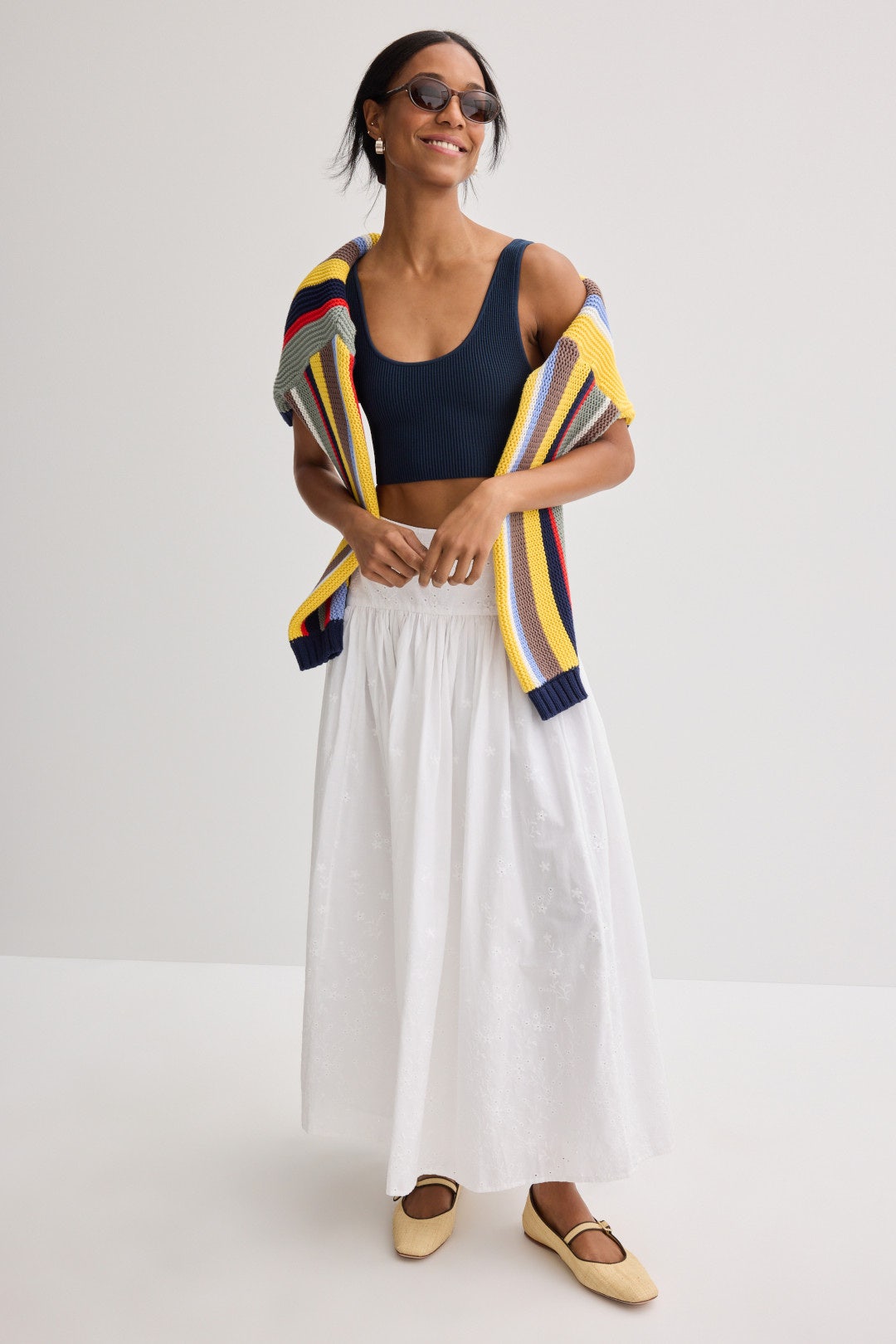 Procida Skirt White Eyelet by Staud 0