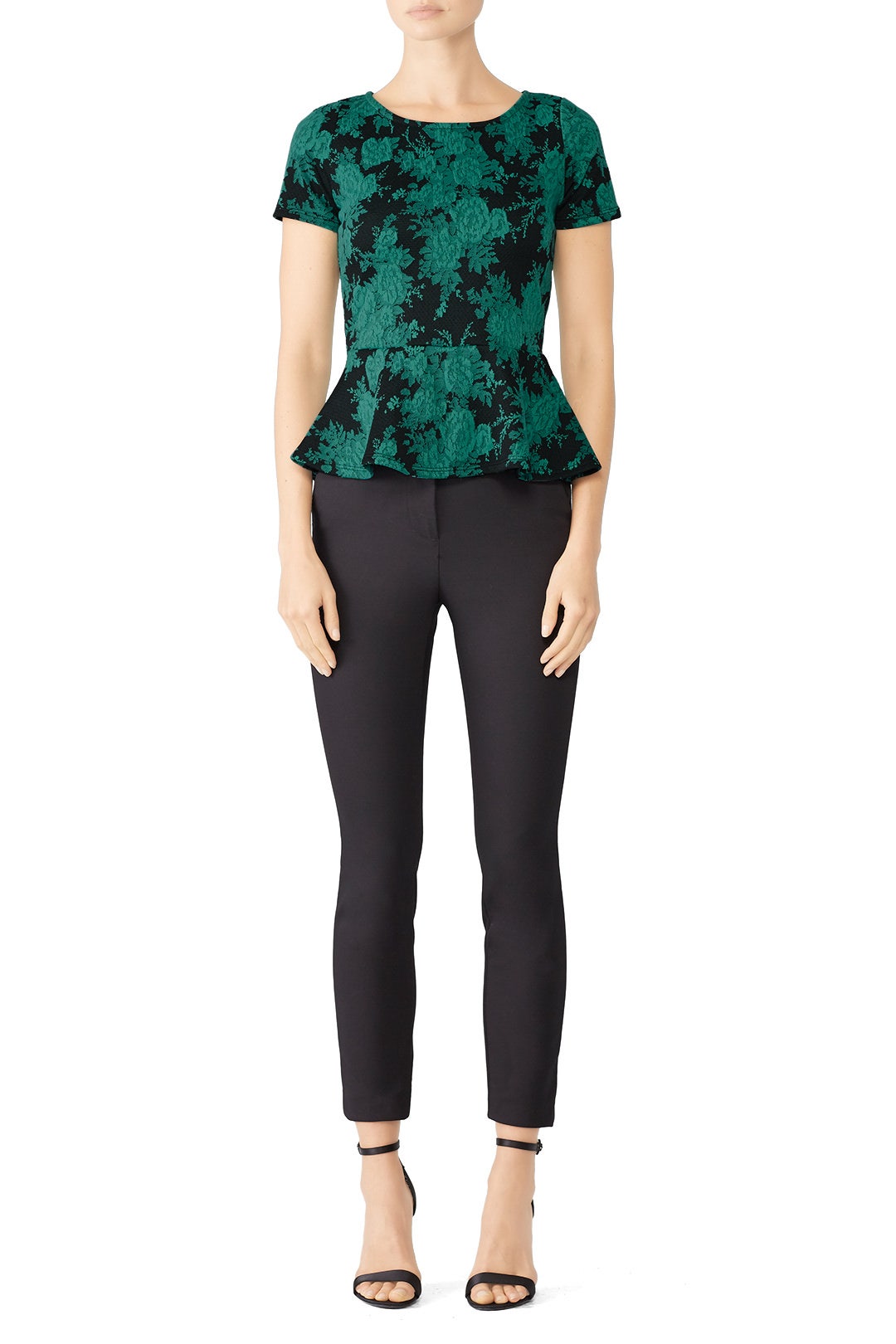 Teal Knit Peplum Top by Slate & Willow 0