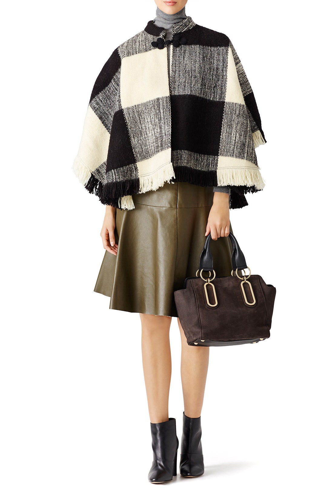 White and Black Dakota Poncho by TULAROSA 0