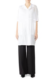 White Combo Button Down by Victor Alfaro