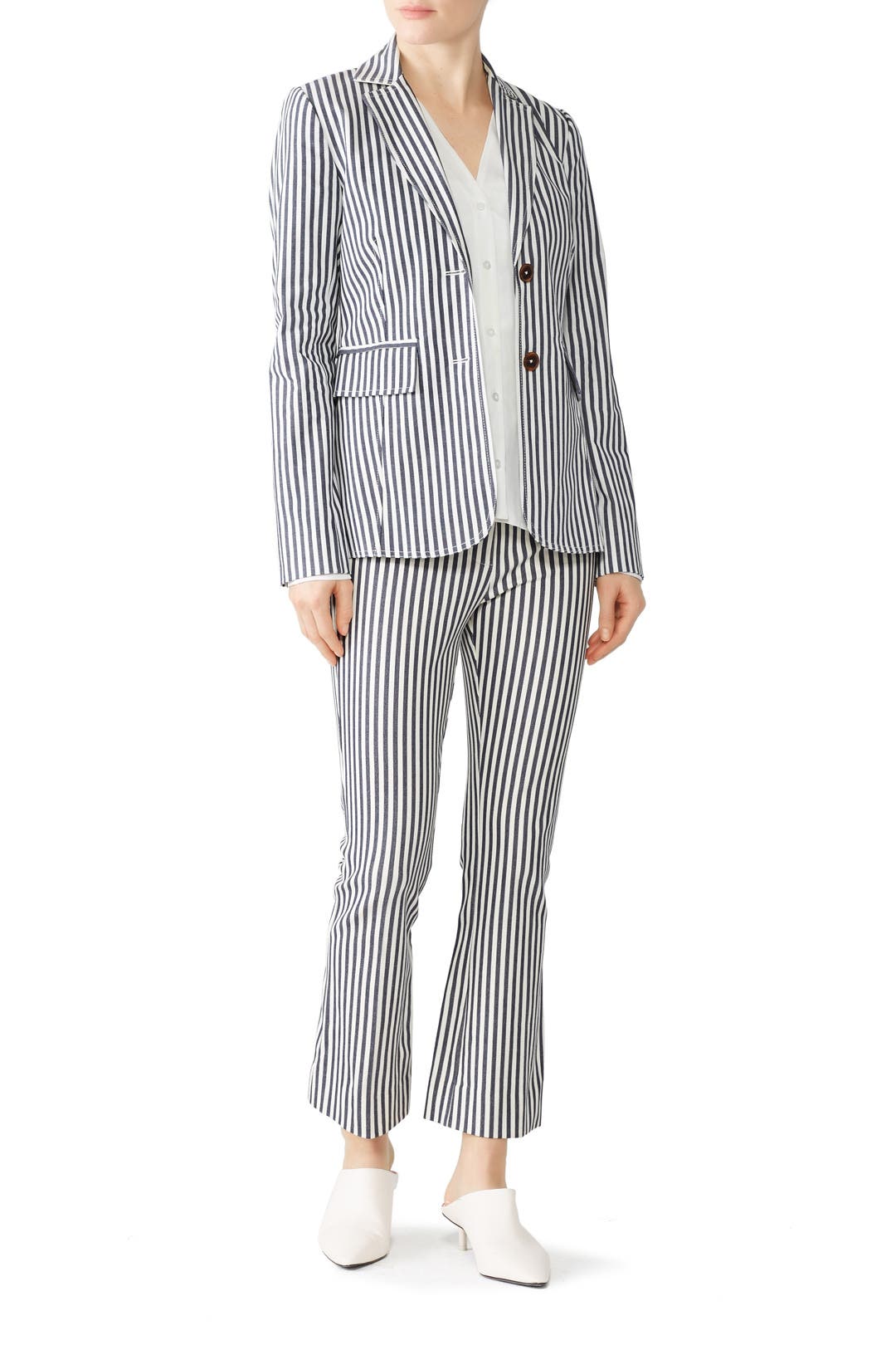 Striped Single-Breasted Blazer by Derek Lam 10 Crosby | Rent the