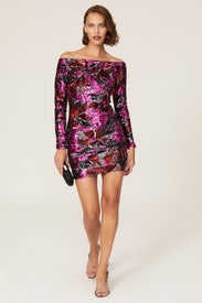 Malia Floral Sequin Dress by Dress The Population