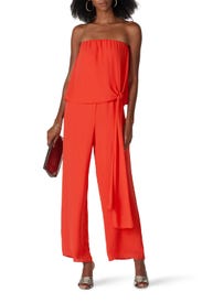 Tie Front Strapless Jumpsuit by krisa