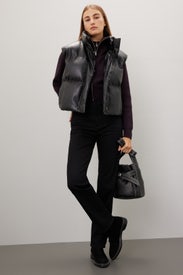 Faux Leather Puffer Vest by Peter Som x RTR