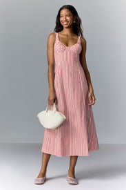 Ruched Cup Midi Dress by WEWOREWHAT