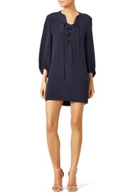 Navy Lace Up Dress by DEREK LAM