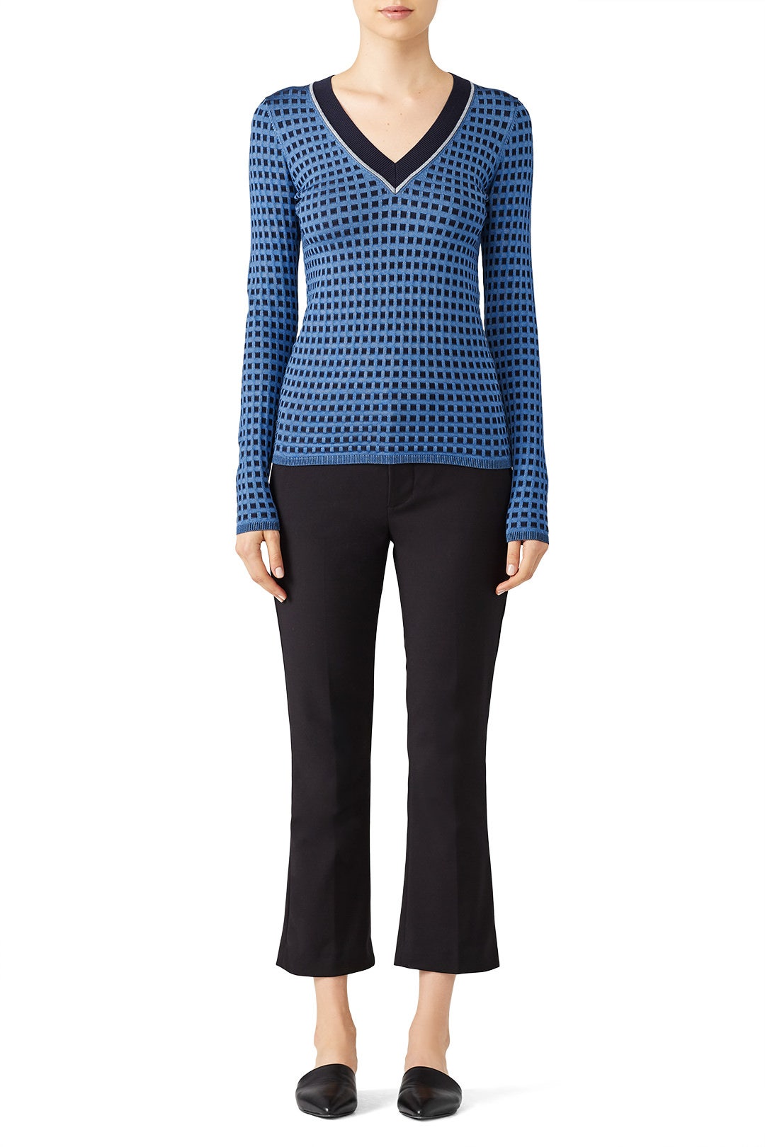 Blue Printed Sweater by Diane von Furstenberg 0