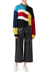 Cropped Colorblock Sweater by MSGM