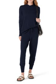 Navy Knit Hoodie by Natori