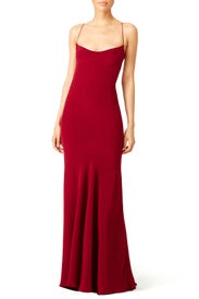 Crimson Silk Chemise Gown by Narciso Rodriguez