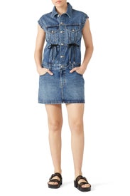 Drawstring Tie Denim Dress by Proenza Schouler White Label